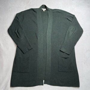 Terra & Sky Open Front Knit Cardigan Sweater Green Plus Size Women’s Size 0X/4W
